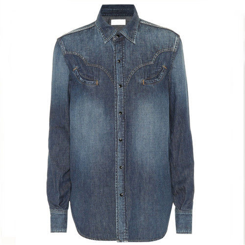 Women'S Slim Denim Shirt Age Group: Adults