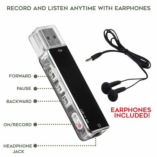 Mini Usb Voice Recorder With Earphones