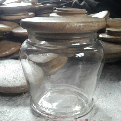 Glass Jars With Wooden Cap At Best Price In Nagina Uttar Pradesh Taj Wood Crafts