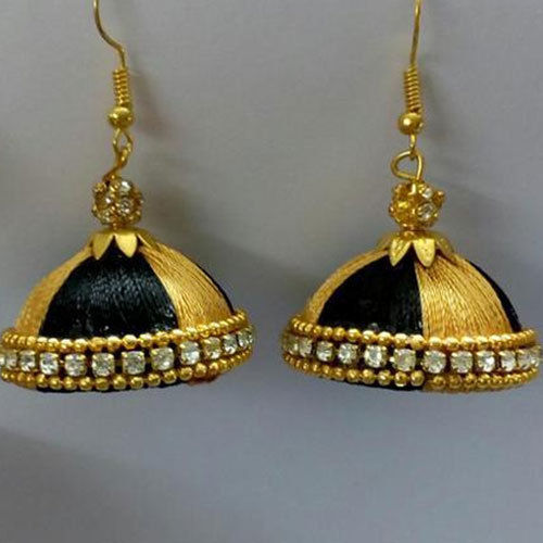 Silk Threading Ladies Jhumka Earring