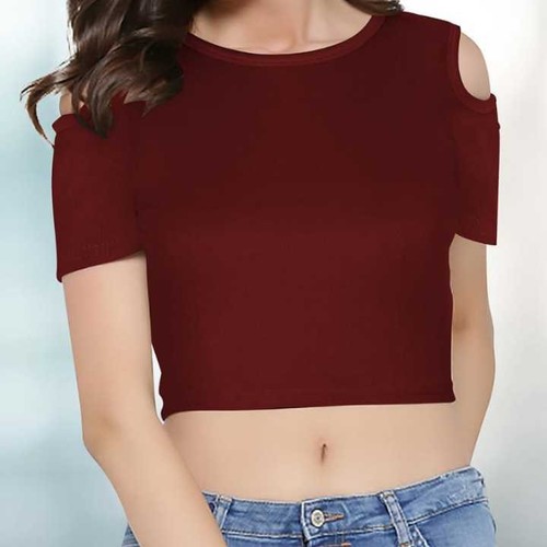 Cotton Mehroon Ladies Tops