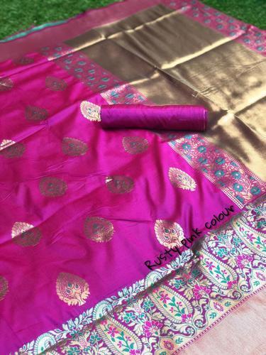 Pink Color Cotton Sarees