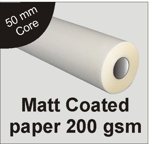 55mm Core Matt Paper 200gsm