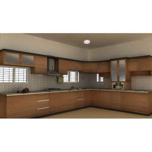 L Shaped Modern Modular Kitchen