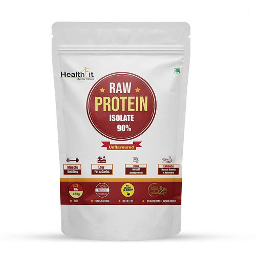 Healthfit Raw Whey Protein Isolate Powder 90% - 1lbs, 453g -15 Servings (Unflavored)