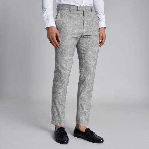 Buy Men Grey Check Slim Fit Formal Trousers Online - 719394 | Peter England