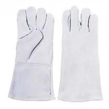 White Leather Hand Gloves