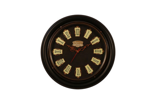 Black Vintage Brass Wall Clock (Cocovey)