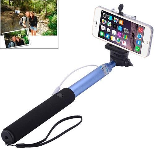 Silver Aluminium Selfie Stick With Bluetooth Remote