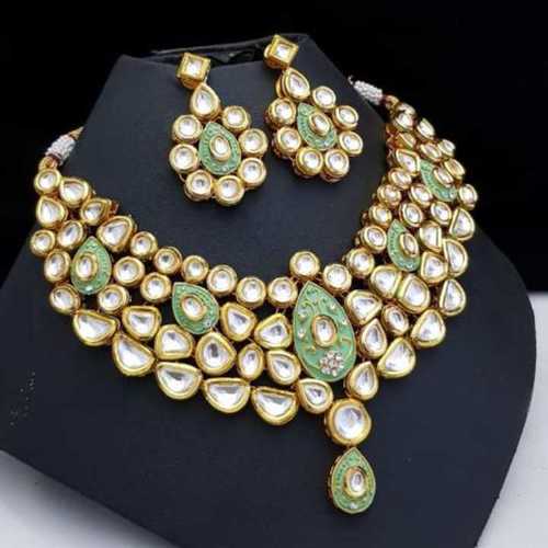 Mint Green Kundan Necklace Set