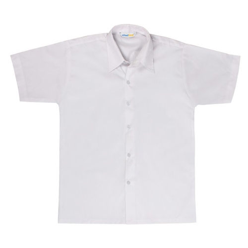 Half Sleeves Cotton White School Shirt