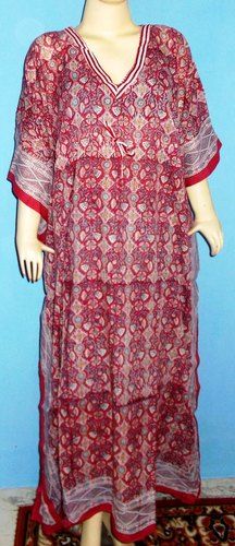 Printed Cotton Kaftan Bust Size: 54 Inch (In)