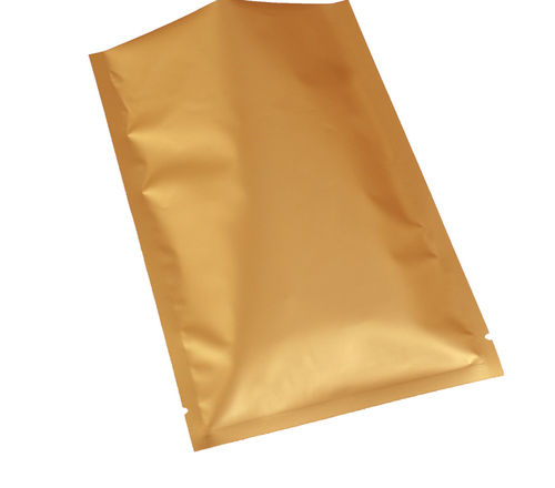 Three Side Seal Pouches - Soft Plastic Material, 50g to 10kg Sizes, Golden Color Finish | High MVTR, WVTR, Leak-Proof Durability, Advanced Rotogravure Printing Options