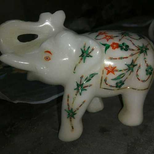 Decorative Marble Inlay Elephant