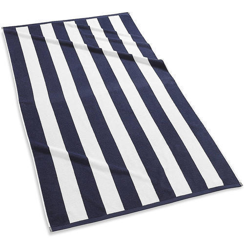 Stripe Blue And White Terry Beach Towel