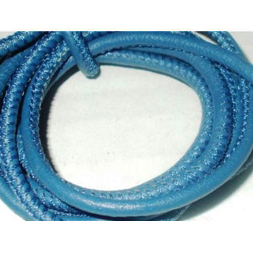 Blue Round Stitched Nappa Leather Cords