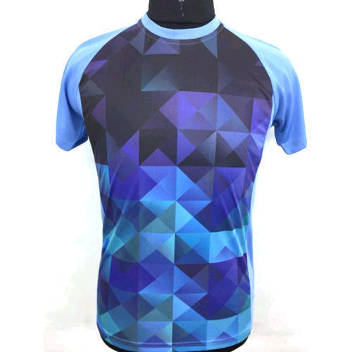 Round Mens Printed Body Fit T Shirt