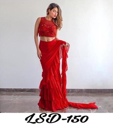 Fancy Ruffle Ladies Saree