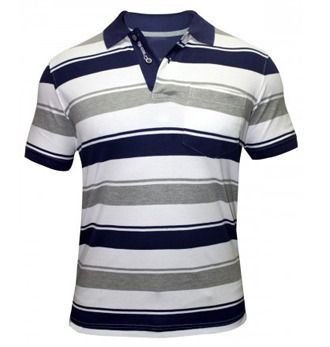 Mens Strip Design Polo T Shirt Size: Xxl