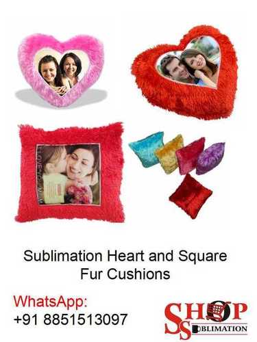 Sublimation Heart and Square Fur Cushions