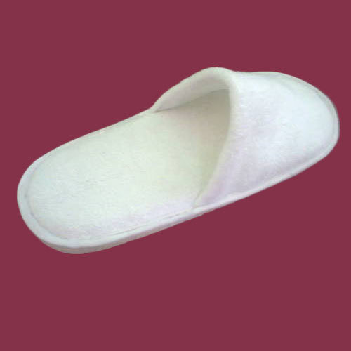 White Closed Toe Terry Slipper