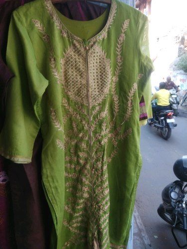 Round Neck Green Kurti