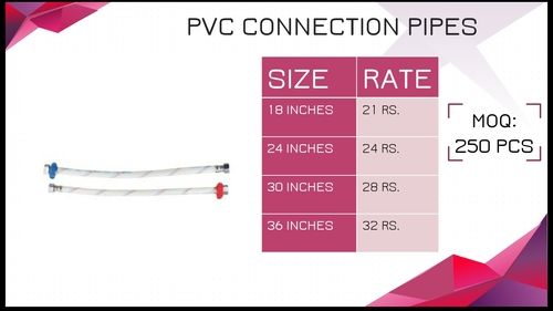 White Pvc Connection Pipes Length: 18