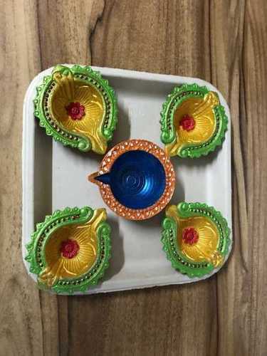 Green Fancy Handmade Decorative Diyas