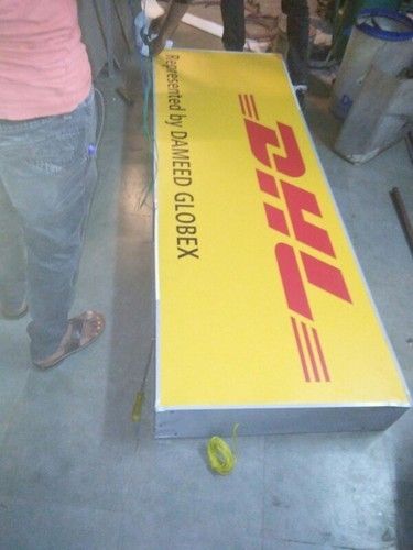 Fine Finish Glow Sign Board Body Material: Iron Square Pipe Box Frame