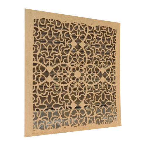 Brown Square Shape Mdf Jali