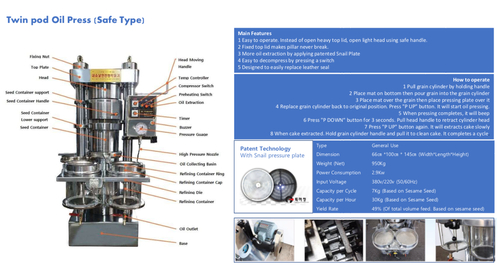 Automatic Two Pod Oil Extraction Machine