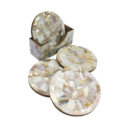 Coaster Set Mother Of Pearl Mop Coaster