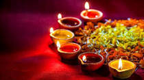 Decorative Red Diwali Diya