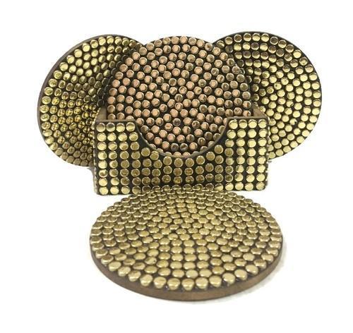 Gold Brass Coaster Set 