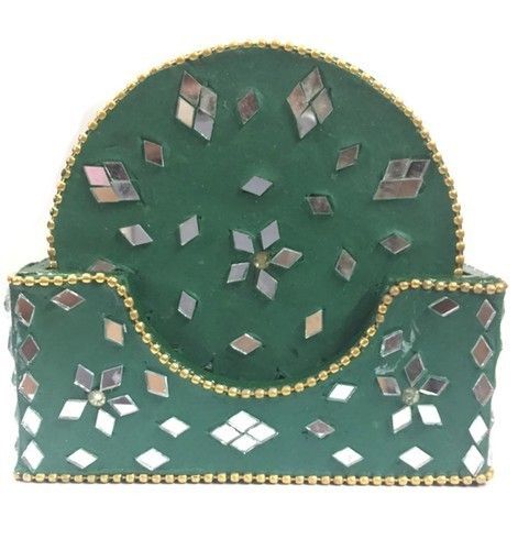 Green Beads mirror Coaster Set 
