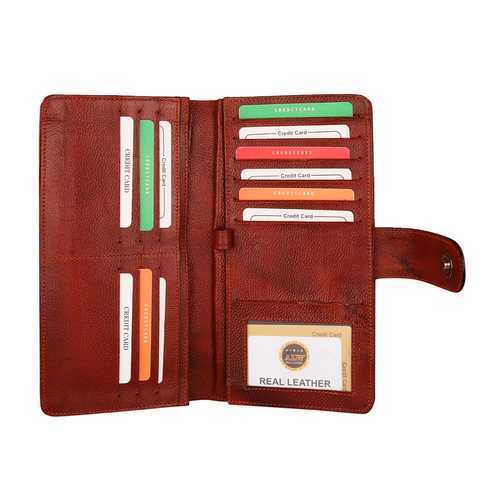 Ladies Red Shade Leather Wallets Dosage Form: Powder