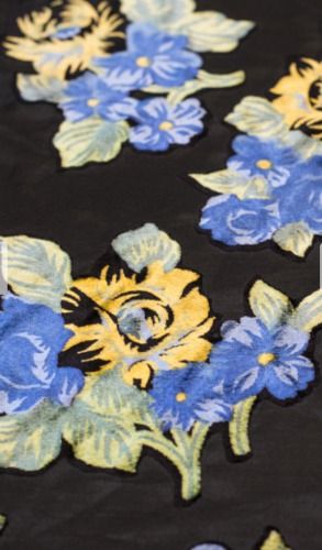 Flower Print Velvet Fabric