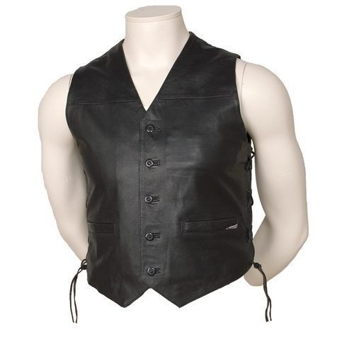 Mens Black Biker Vest