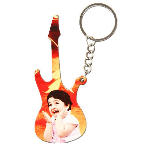 Multi Sublimation Guitar Shape Keychain