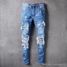 Mens Ripped Blue Jeans - Premium Quality Cotton Blend, Stylish Fit and Durability