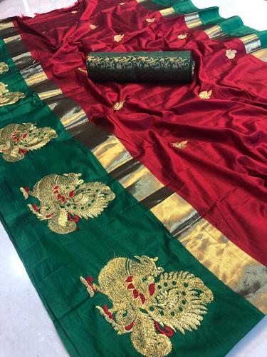 Kanjivaram Tussar Silk Saree For Women