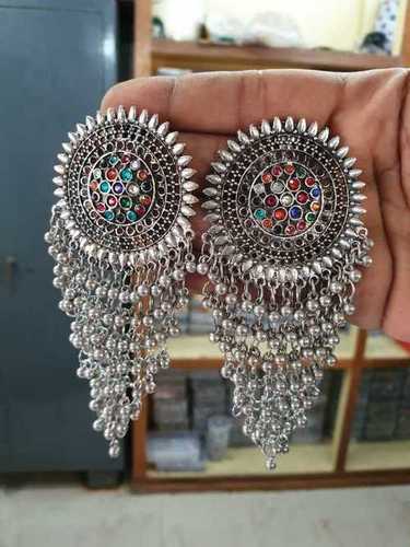 Oxidised Afgani Earring Set