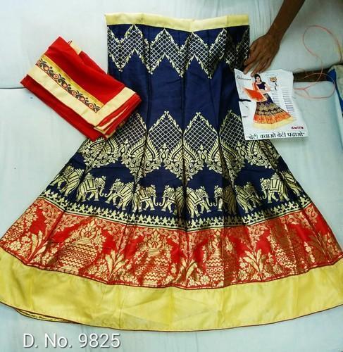 SHYAMLATA Fancy Heavy Embroidery Work Shimmer Silk Semi-stitched Rajasthani  Poshak Rajputi Lehenga Choli For Women (red) : Amazon.in: Fashion