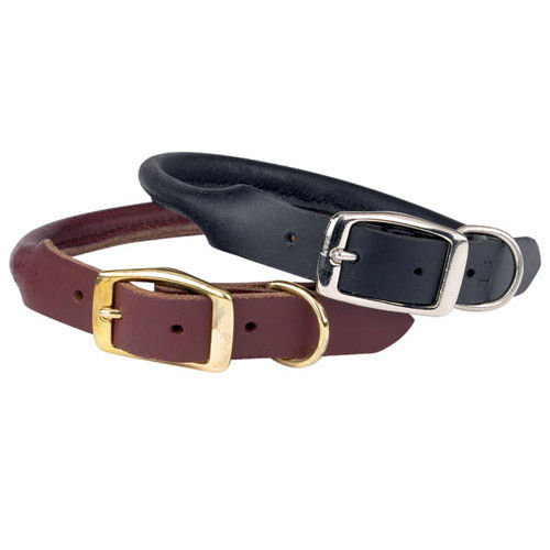 Black and Brown Leather Dog Collar