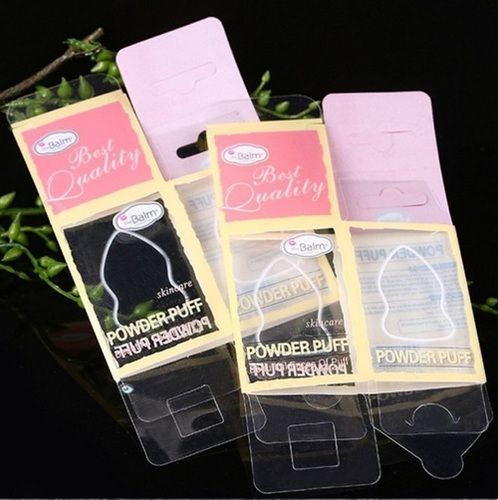 Cosmetic Small Powder Puff Transparent Plastic Custom Packaging Box