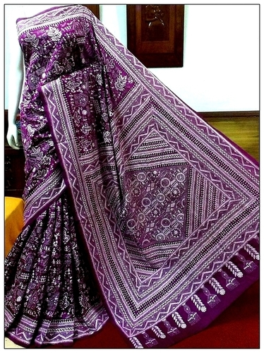Ladies Block Print Saree - Skin-friendly Cotton Fabric, Multi Color, Light Weight, Colorfastness And Shrink Resistance | Perfect For All Seasons