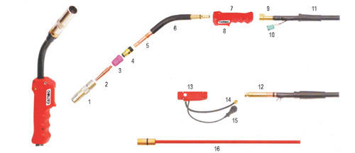 350 Gas-Cooled CO Air Shielded Welding Torch