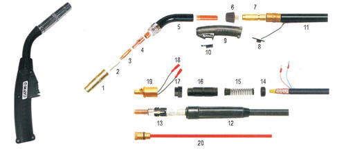 PSF250 Gas-Cooled CO Air Shielded Welding Torch