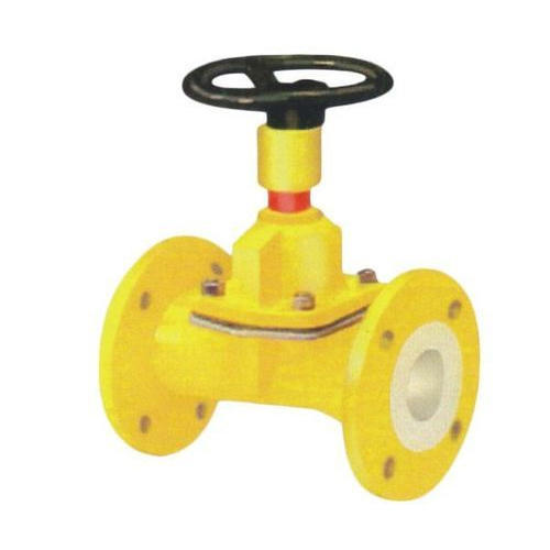 PTFE Lined Flush Bottom Valve - Stainless Steel, Yellow Coating | Highly Durable, Corrosion Resistant