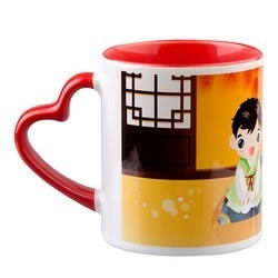 Blue Sublimation Mug (Heart Handle)